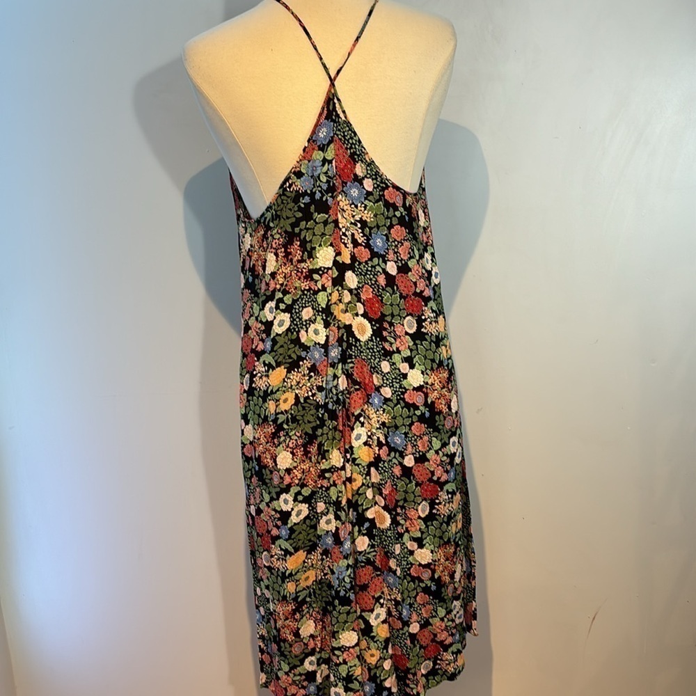Zara floral skinny strap flowy dress size large - Picture 4 of 9